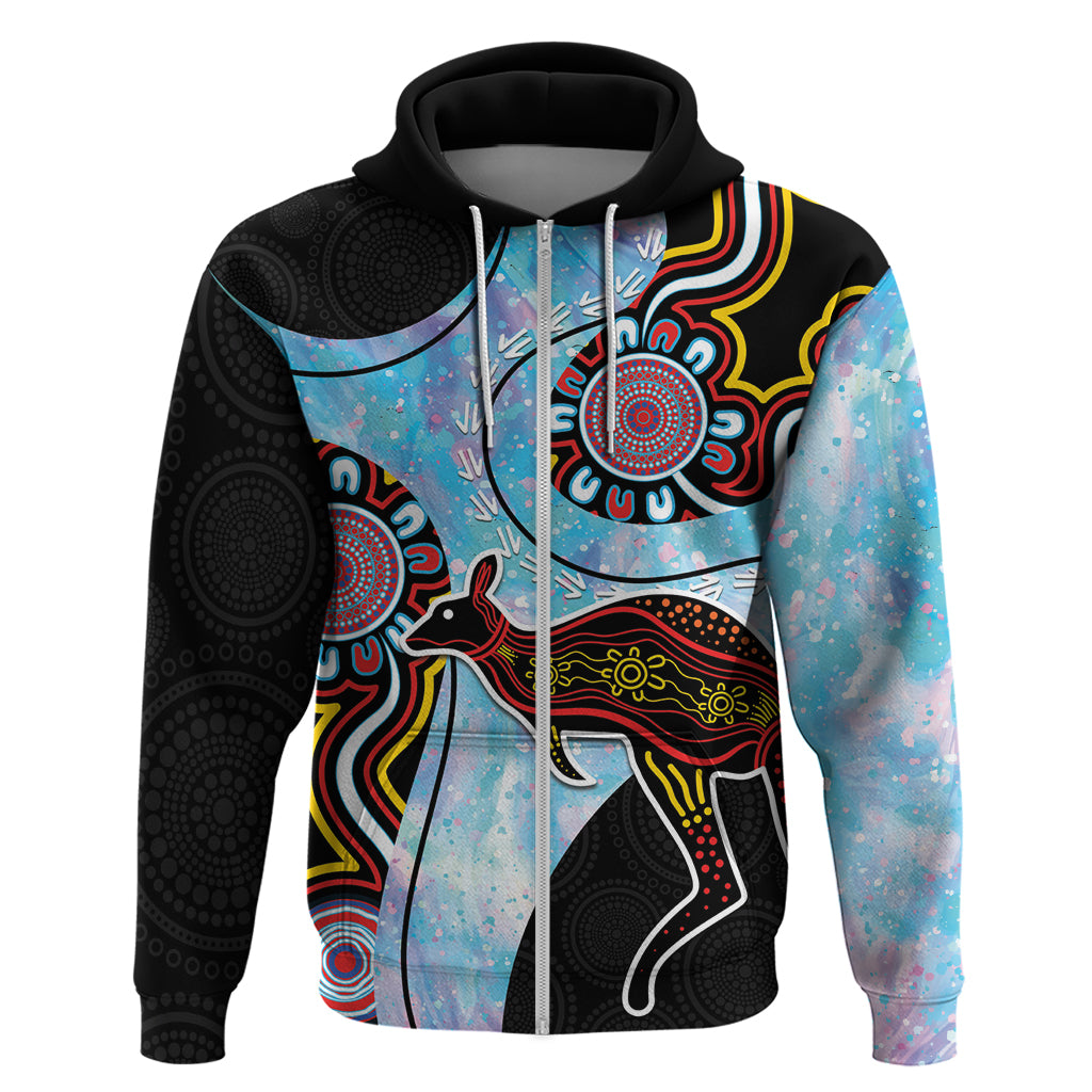 Australia Opal Hoodie Aussie Kangaroo Aboriginal Art - Vibe Hoodie Shop