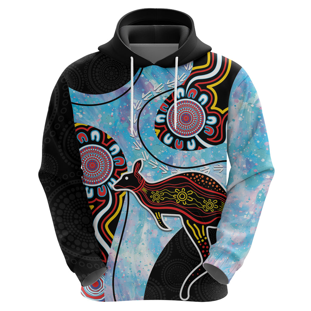 Australia Opal Hoodie Aussie Kangaroo Aboriginal Art - Vibe Hoodie Shop