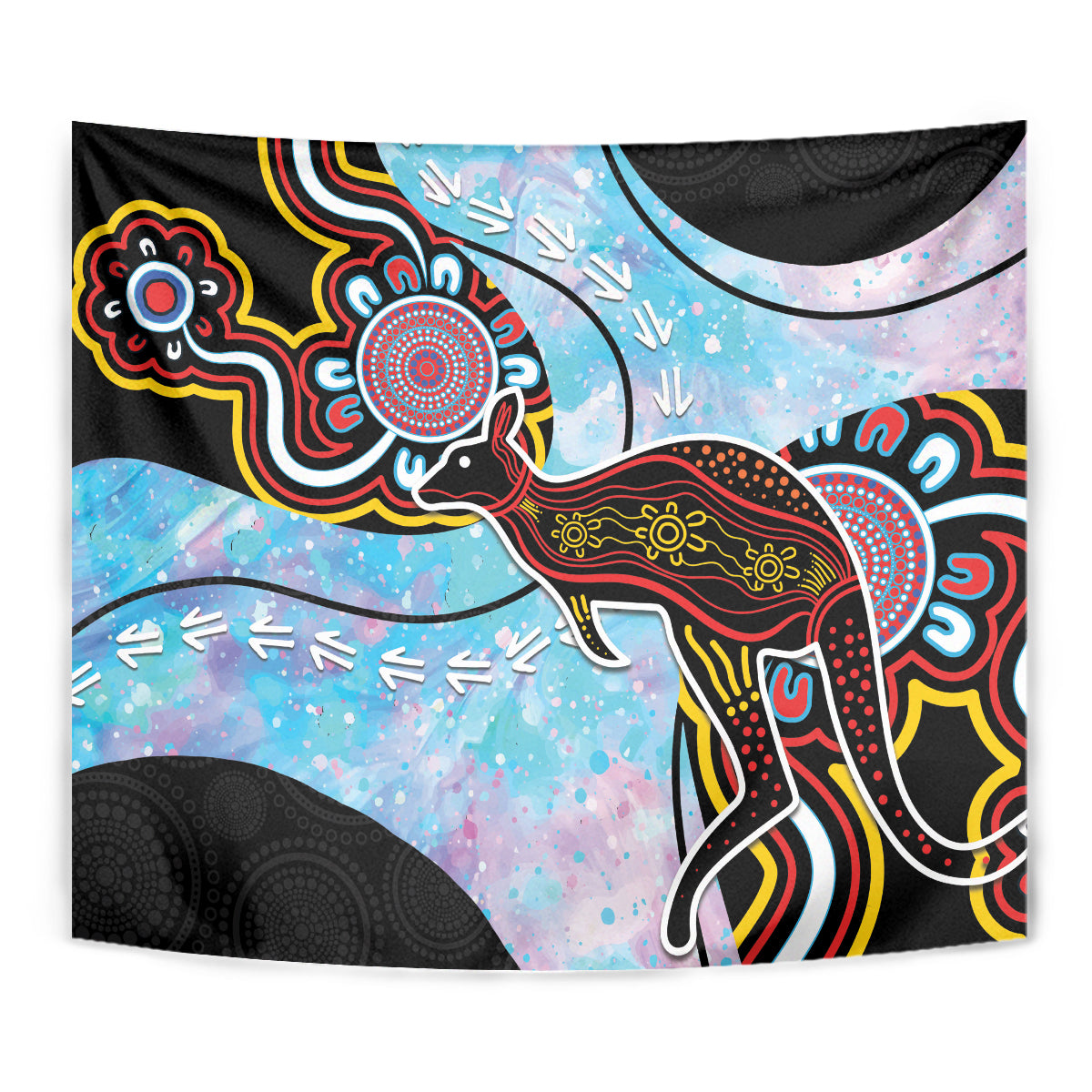 Australia Opal Tapestry Aussie Kangaroo Aboriginal Art - Vibe Hoodie Shop