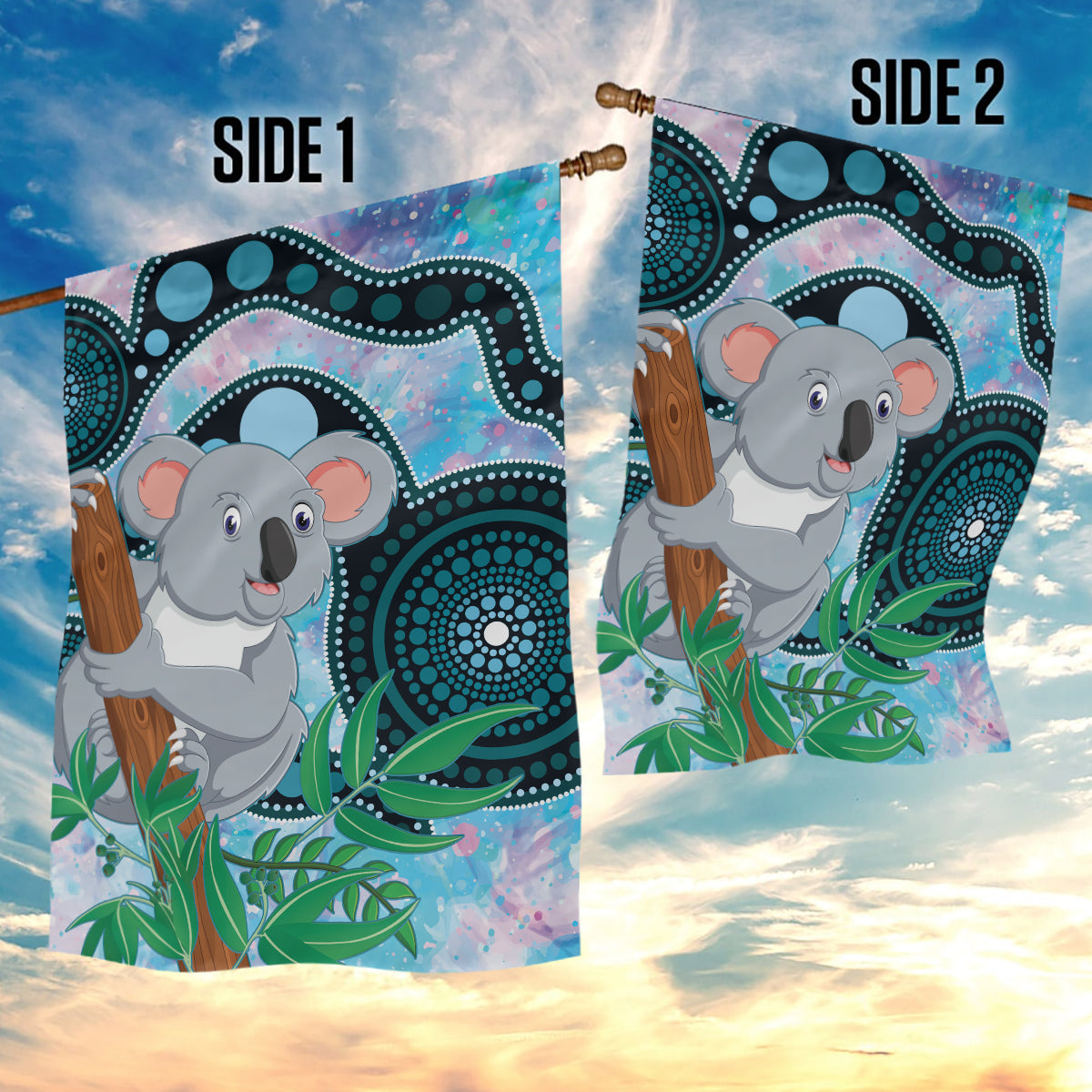 Australia Opal Koala Garden Flag Aussie Aboriginal Art - Vibe Hoodie Shop