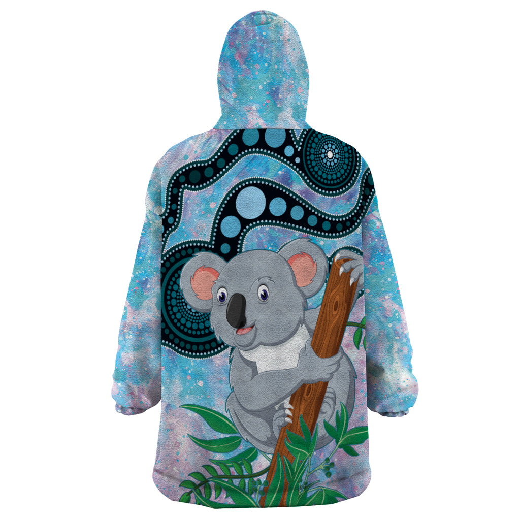 Australia Opal Koala Wearable Blanket Hoodie Aussie Aboriginal Art - Vibe Hoodie Shop