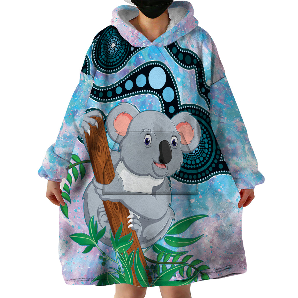 Australia Opal Koala Wearable Blanket Hoodie Aussie Aboriginal Art - Vibe Hoodie Shop