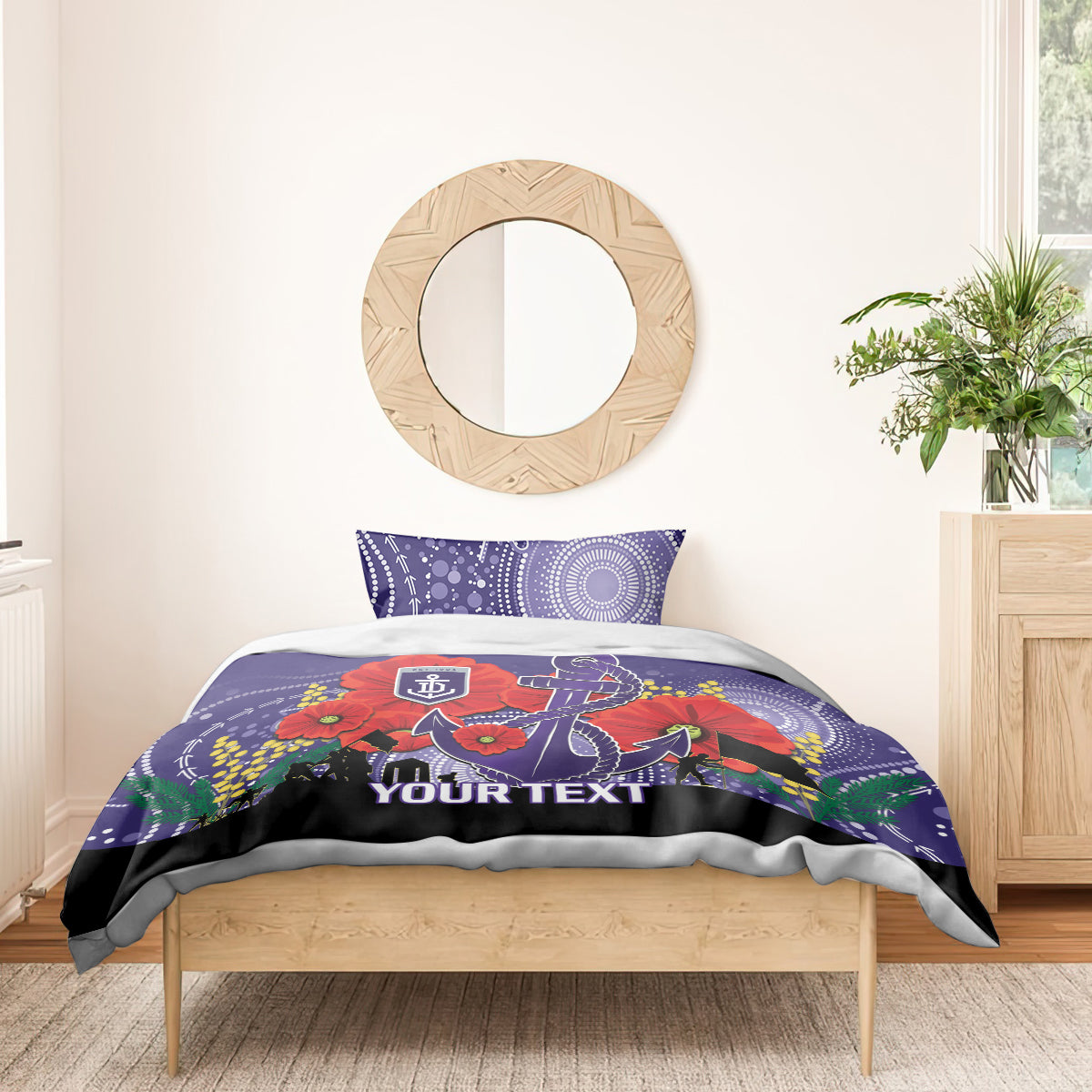 Custom Dockers Football ANZAC Bedding Set Gallipoli Camouflage With Poppies - Vibe Hoodie Shop