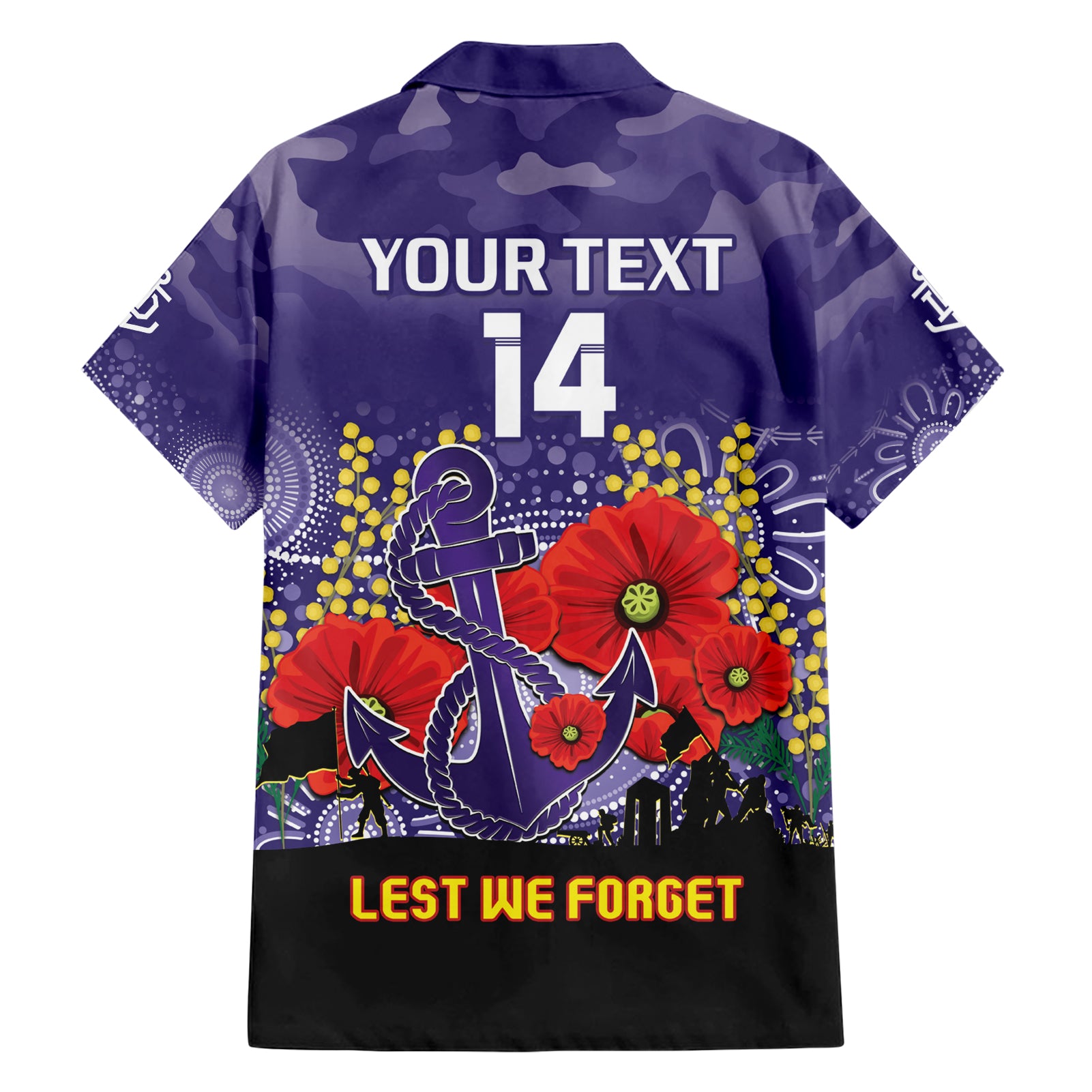 Custom Dockers Football ANZAC Hawaiian Shirt Gallipoli Camouflage With Poppies - Vibe Hoodie Shop