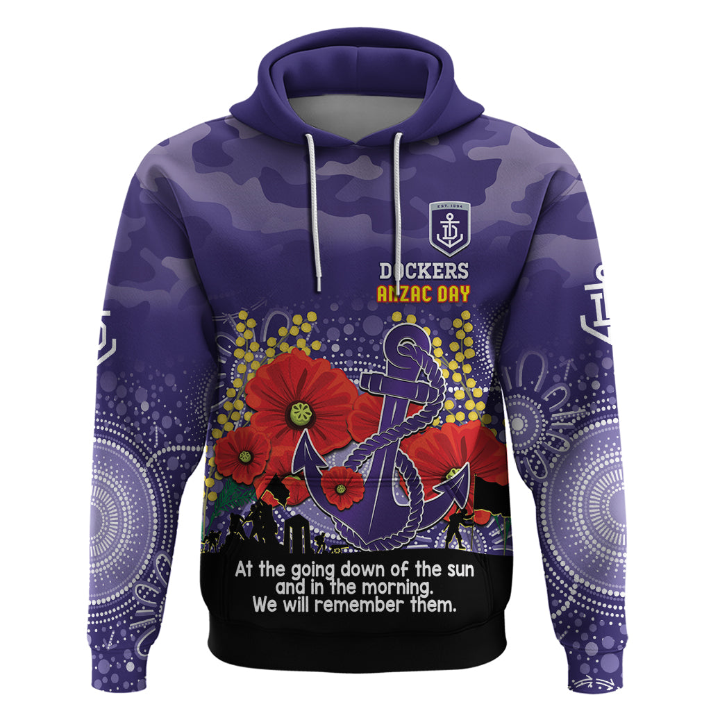 Custom Dockers Football ANZAC Hoodie Gallipoli Camouflage With Poppies - Vibe Hoodie Shop
