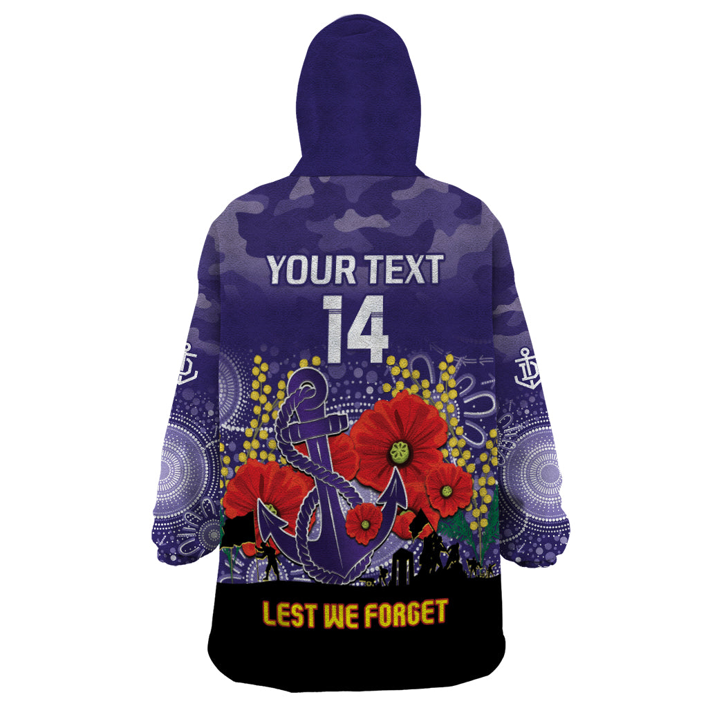 Custom Dockers Football ANZAC Wearable Blanket Hoodie Gallipoli Camouflage With Poppies - Vibe Hoodie Shop