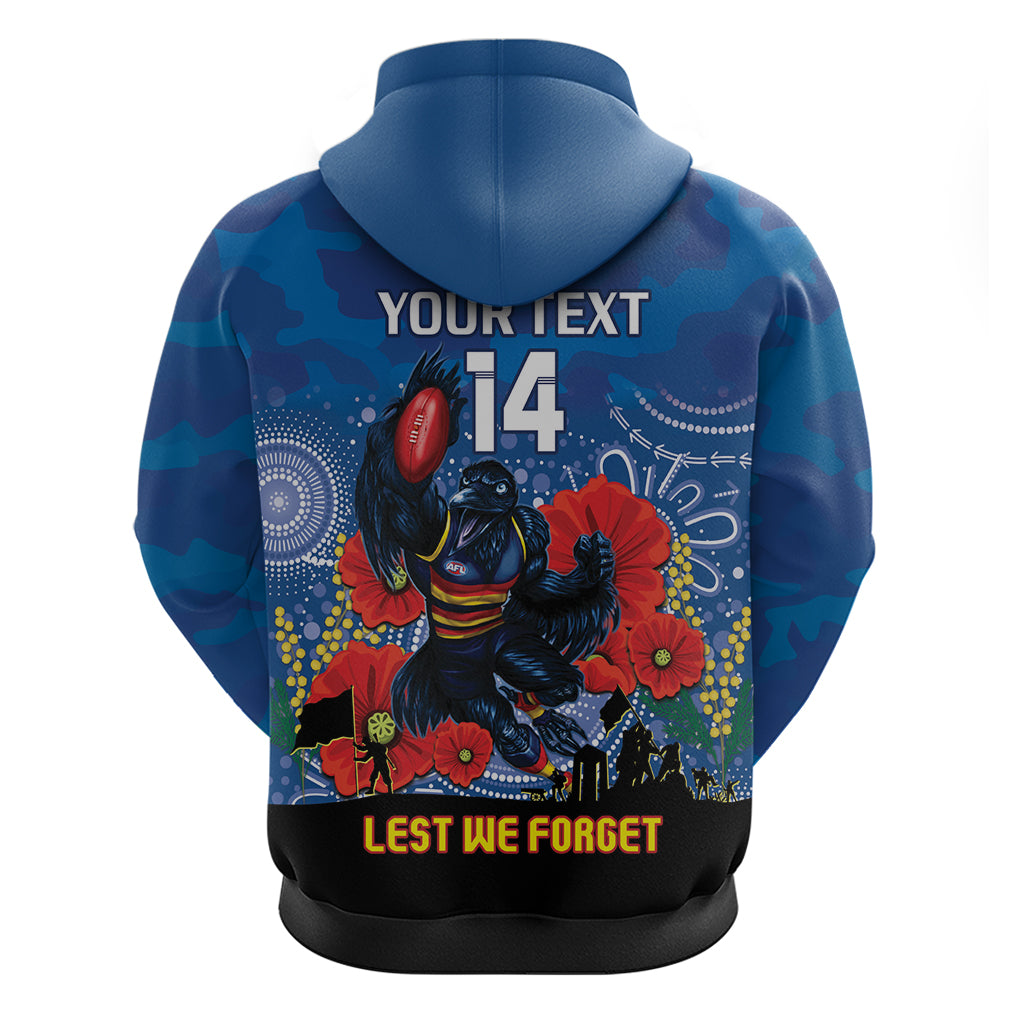 Custom Crows Football ANZAC Hoodie Gallipoli Camouflage With Poppies - Vibe Hoodie Shop