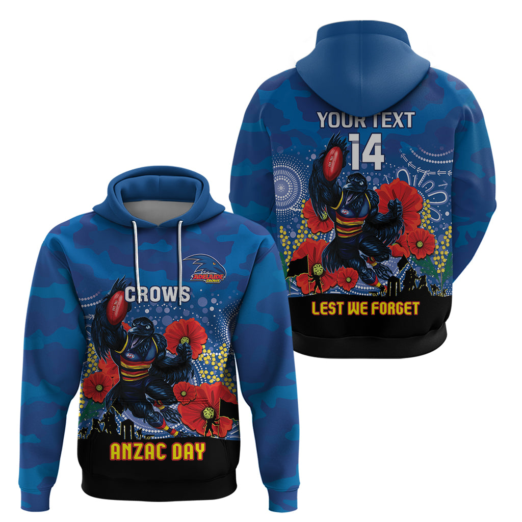 Custom Crows Football ANZAC Hoodie Gallipoli Camouflage With Poppies - Vibe Hoodie Shop