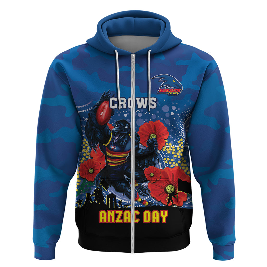 Custom Crows Football ANZAC Hoodie Gallipoli Camouflage With Poppies - Vibe Hoodie Shop