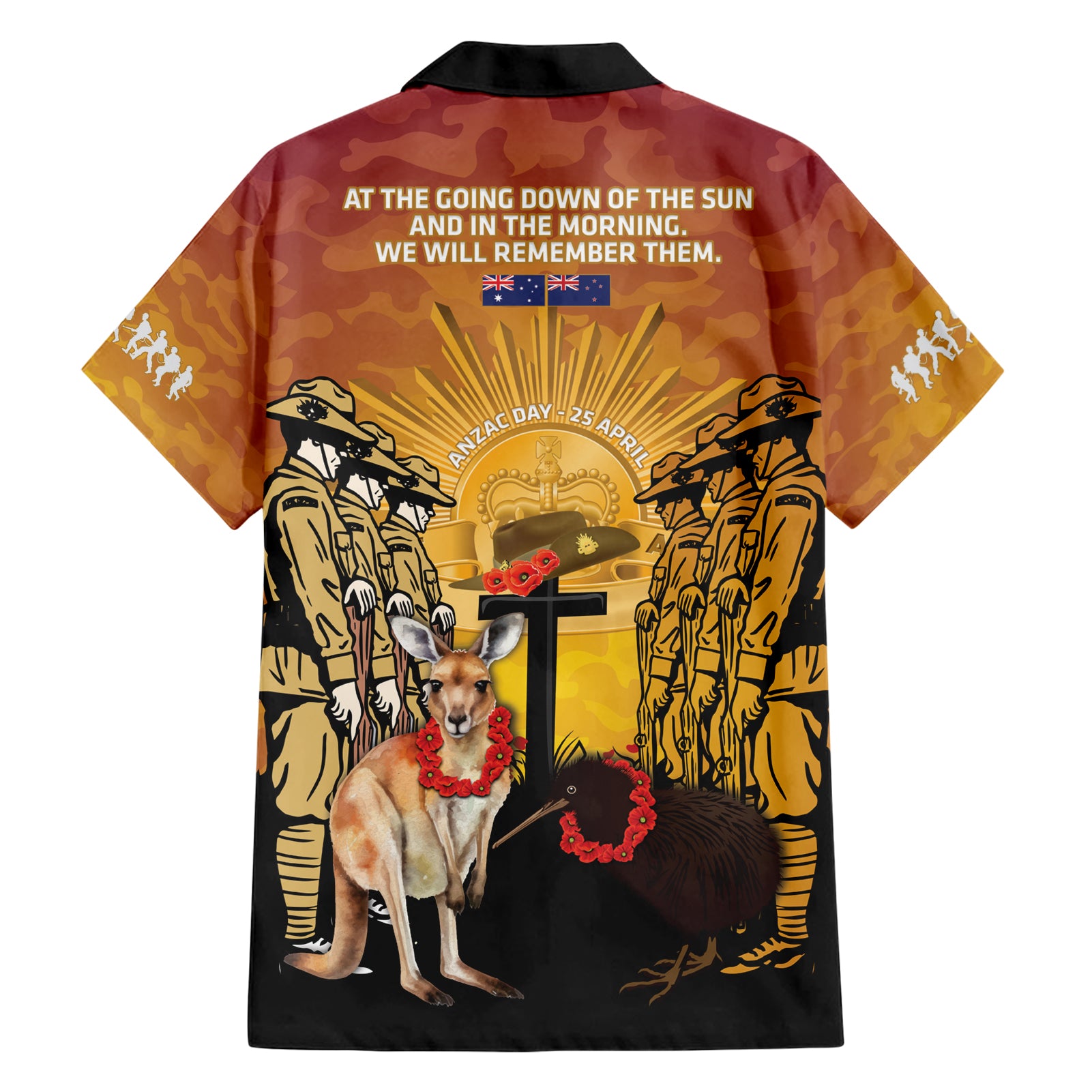 Australia And New Zealand ANZAC Hawaiian Shirt Aussie Kangaroo With Aotearoa Kiwi Lest We Forget - Vibe Hoodie Shop