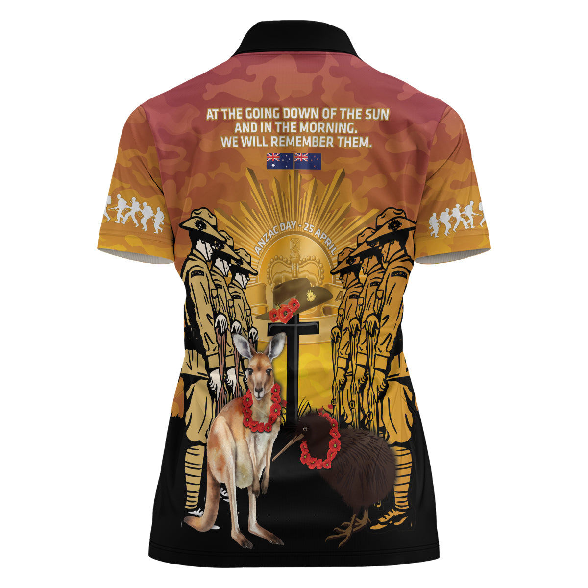 Australia And New Zealand ANZAC Women Polo Shirt Aussie Kangaroo With Aotearoa Kiwi Lest We Forget - Vibe Hoodie Shop