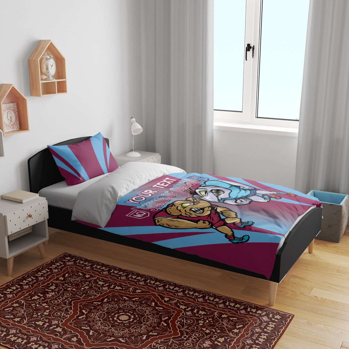 Custom NSW Blues And QLD Maroons Rugby Bedding Set 2024 Cockroaches Cane toads Together - Vibe Hoodie Shop