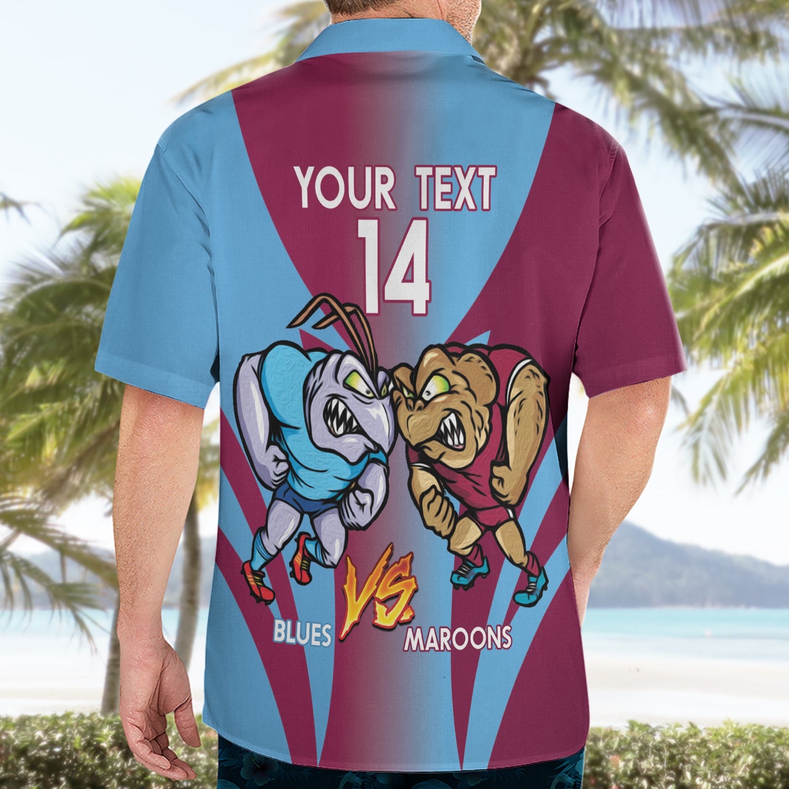Custom NSW Blues And QLD Maroons Rugby Hawaiian Shirt 2024 Cockroaches Cane toads Together - Vibe Hoodie Shop