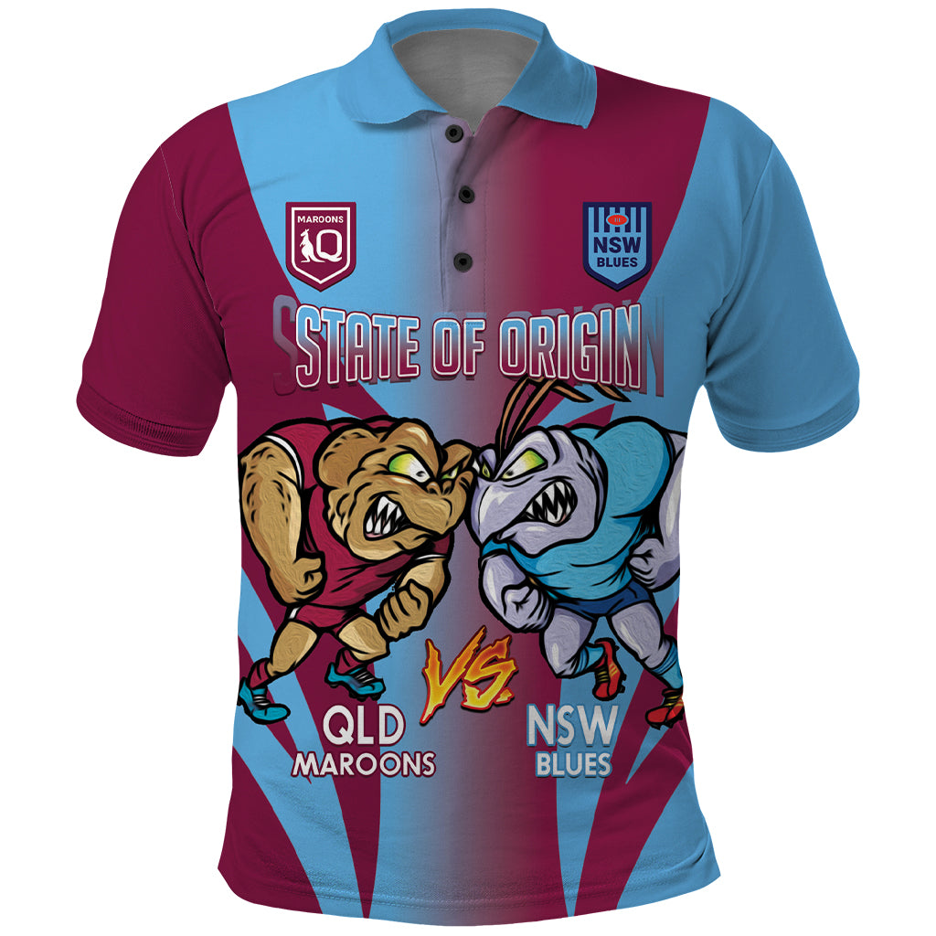 Custom NSW Blues And QLD Maroons Rugby Polo Shirt 2024 Cockroaches Cane toads Together - Vibe Hoodie Shop