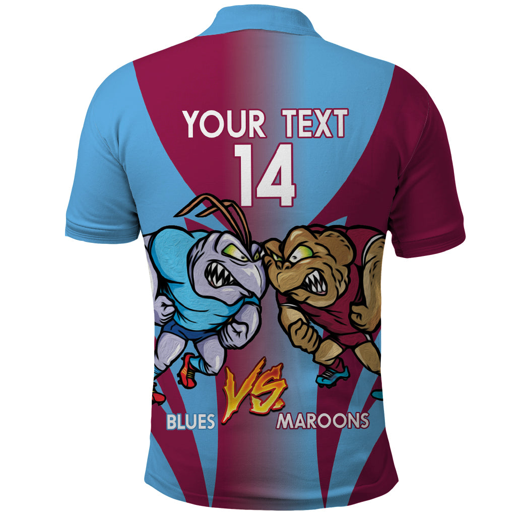 Custom NSW Blues And QLD Maroons Rugby Polo Shirt 2024 Cockroaches Cane toads Together - Vibe Hoodie Shop