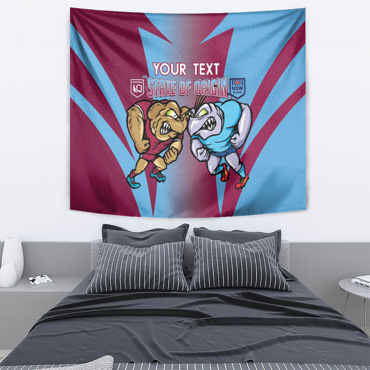 Custom NSW Blues And QLD Maroons Rugby Tapestry 2024 Cockroaches Cane toads Together - Vibe Hoodie Shop