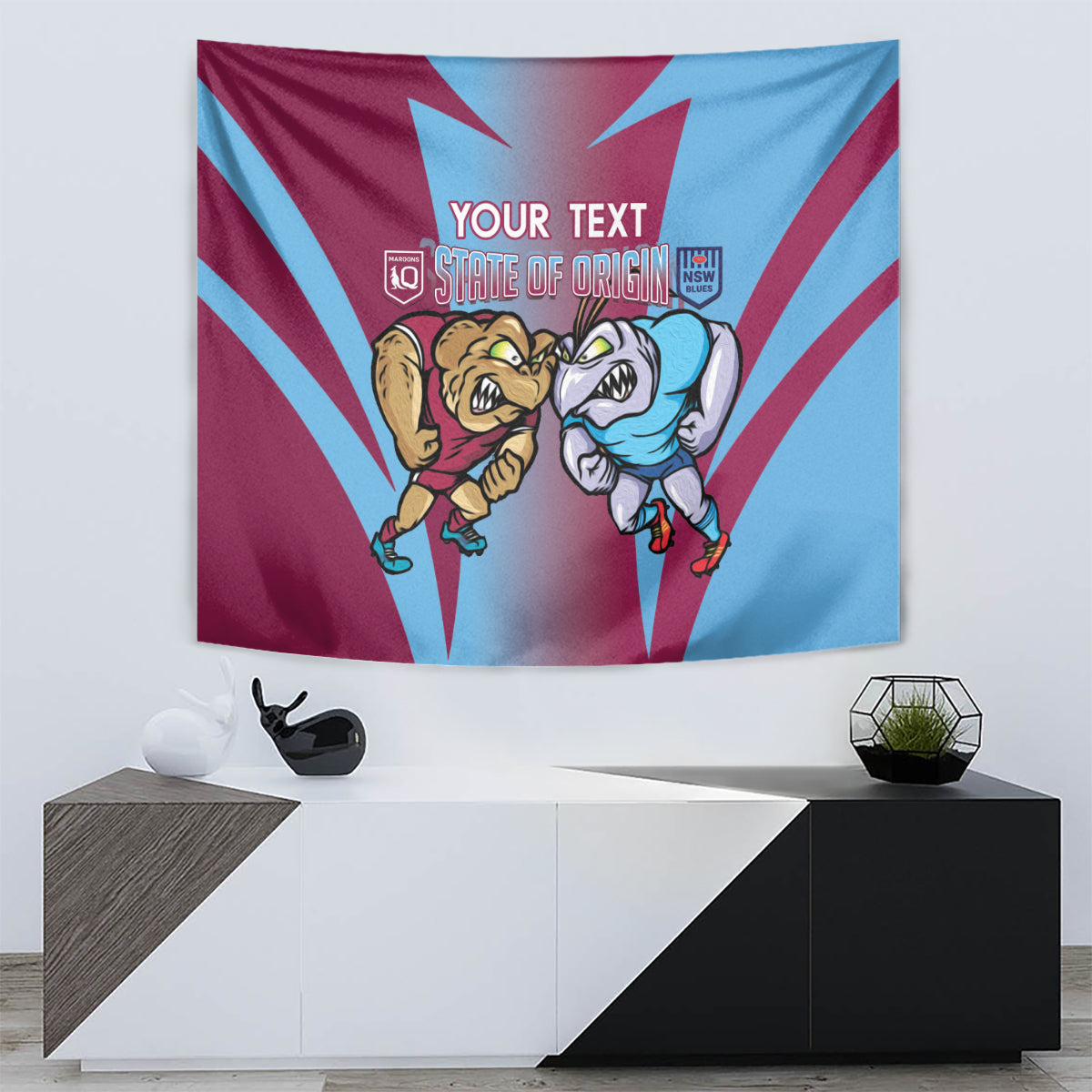 Custom NSW Blues And QLD Maroons Rugby Tapestry 2024 Cockroaches Cane toads Together - Vibe Hoodie Shop