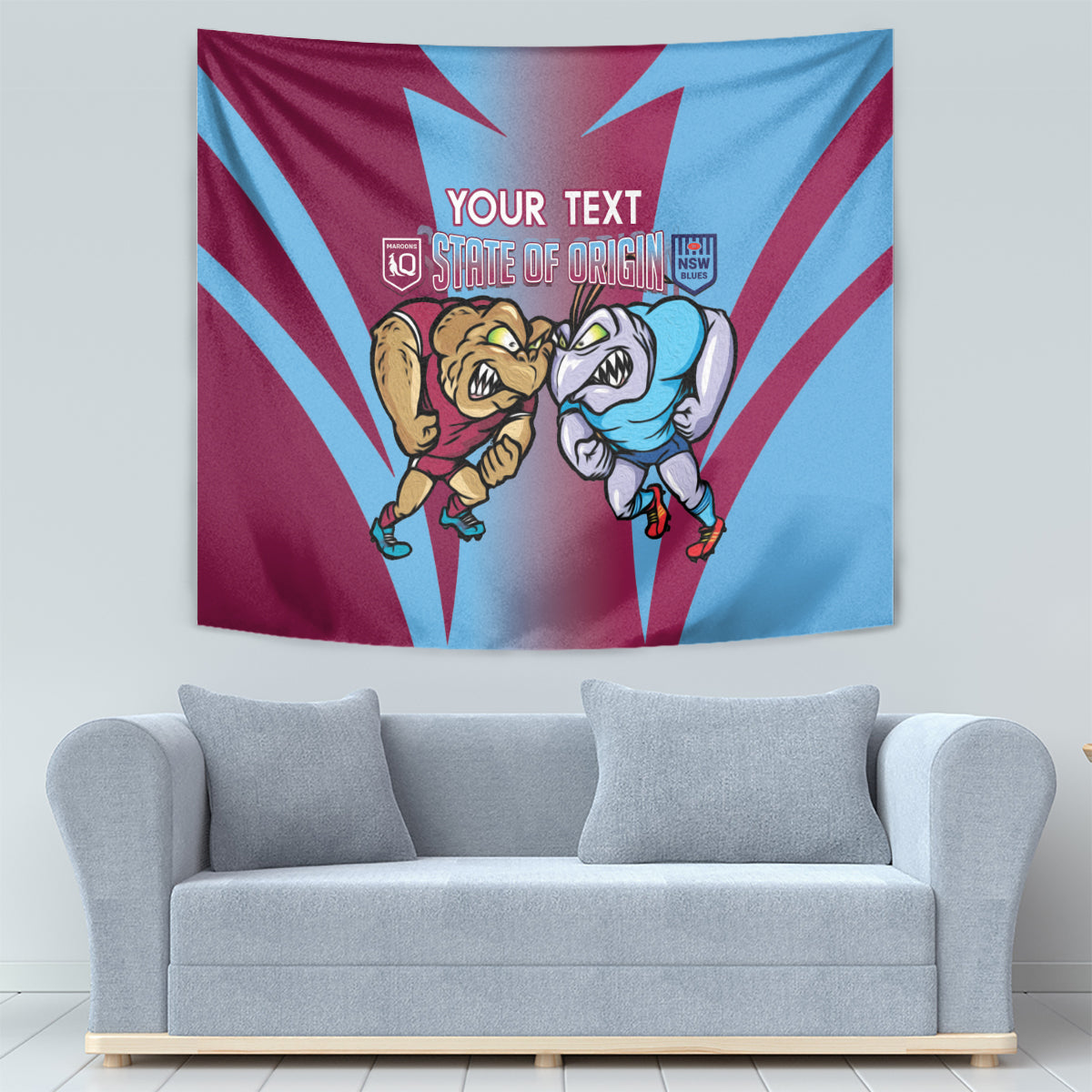 Custom NSW Blues And QLD Maroons Rugby Tapestry 2024 Cockroaches Cane toads Together - Vibe Hoodie Shop