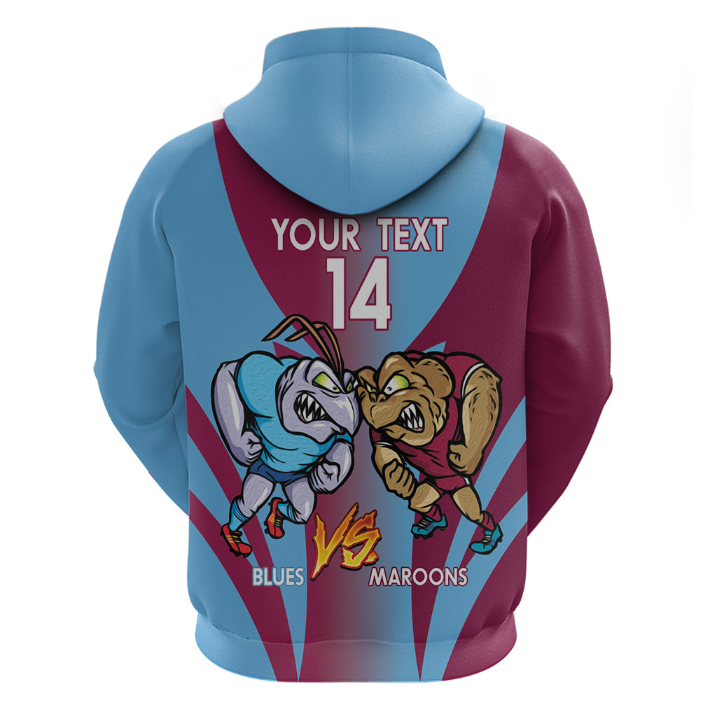 Custom NSW Blues And QLD Maroons Rugby Hoodie 2024 Cockroaches Cane toads Together - Vibe Hoodie Shop