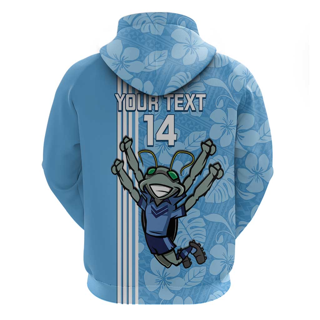 Custom NSW Blues Rugby Hoodie Cockroaches Polynesian Pattern Tropical Vibes - Vibe Hoodie Shop