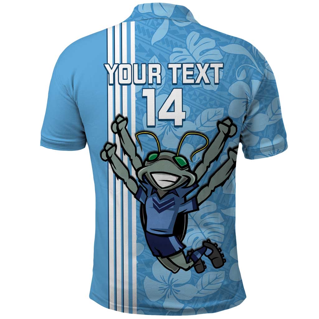 Custom NSW Blues Rugby Polo Shirt Cockroaches Polynesian Pattern Tropical Vibes - Vibe Hoodie Shop