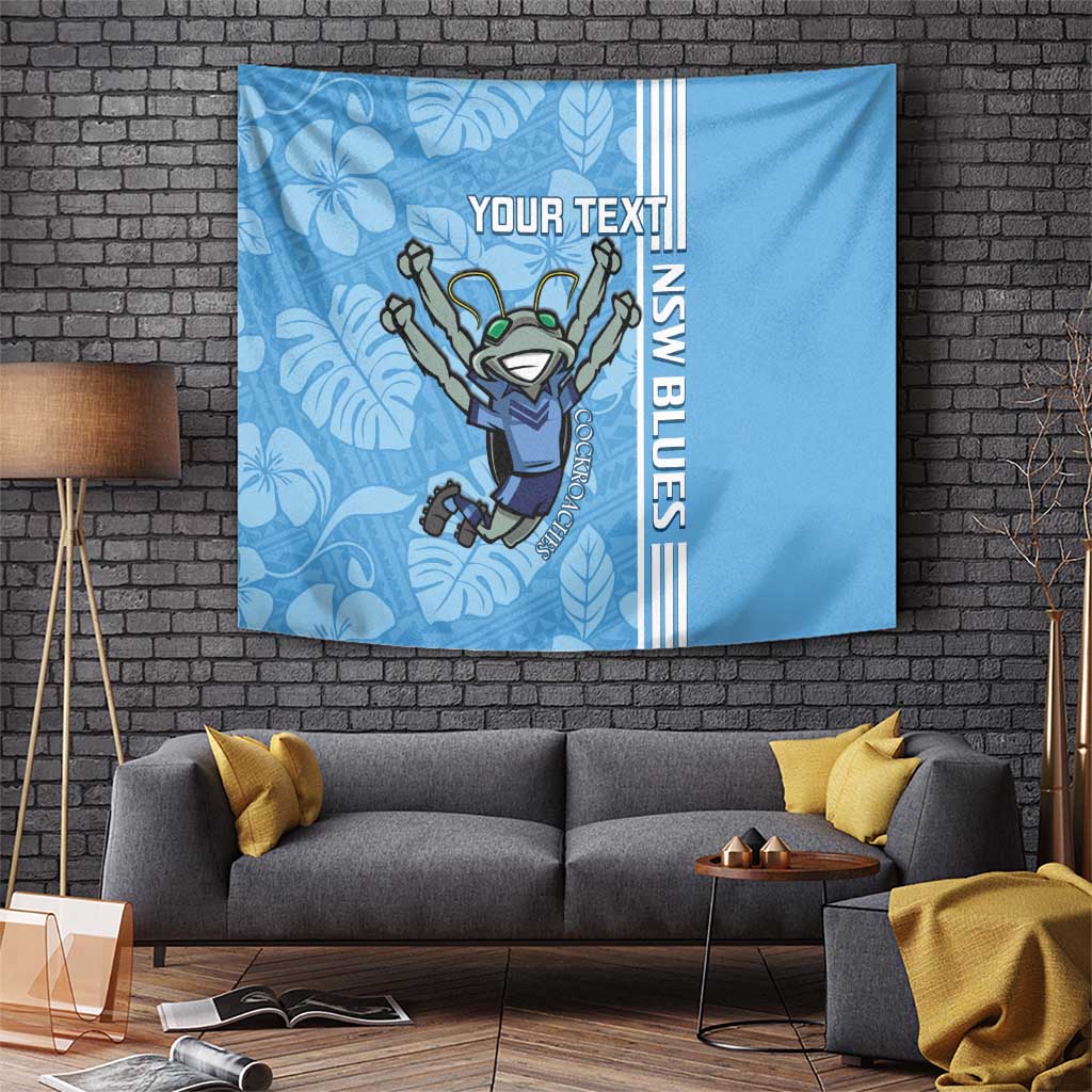 Custom NSW Blues Rugby Tapestry Cockroaches Polynesian Pattern Tropical Vibes - Vibe Hoodie Shop