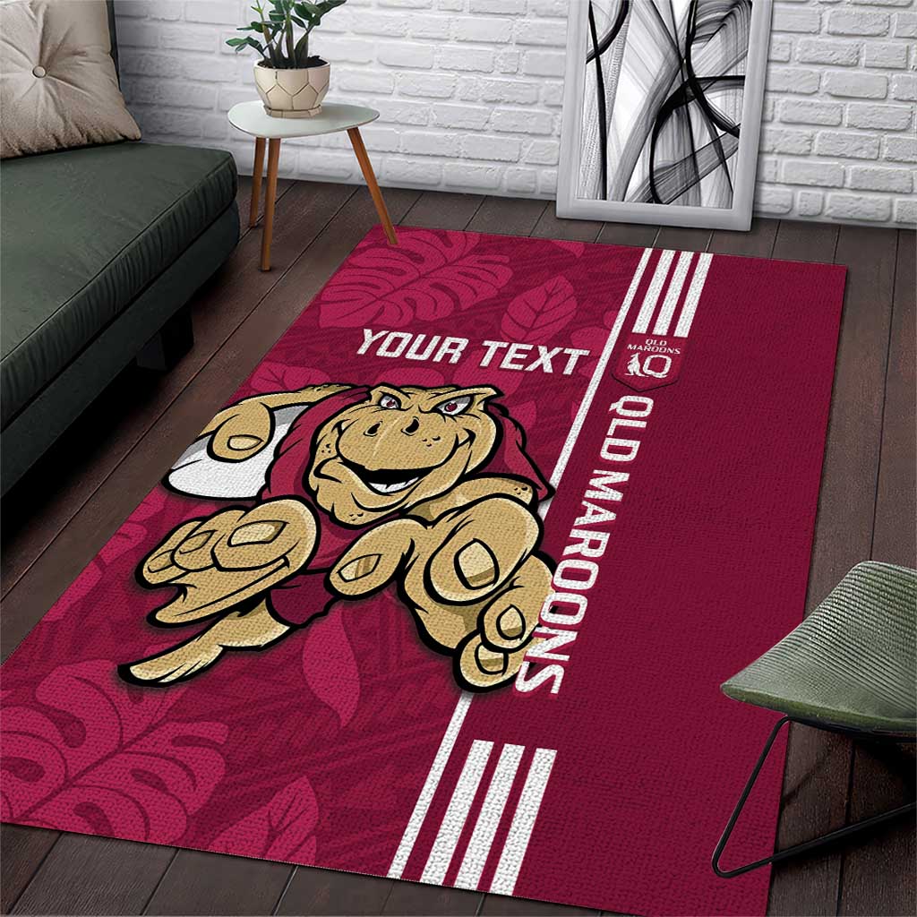 Custom QLD Maroons Rugby Area Rug Cane Toads Polynesian Pattern Tropical Vibes - Vibe Hoodie Shop