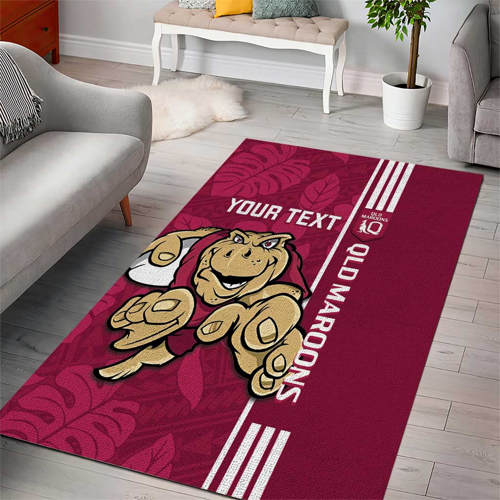 Custom QLD Maroons Rugby Area Rug Cane Toads Polynesian Pattern Tropical Vibes - Vibe Hoodie Shop