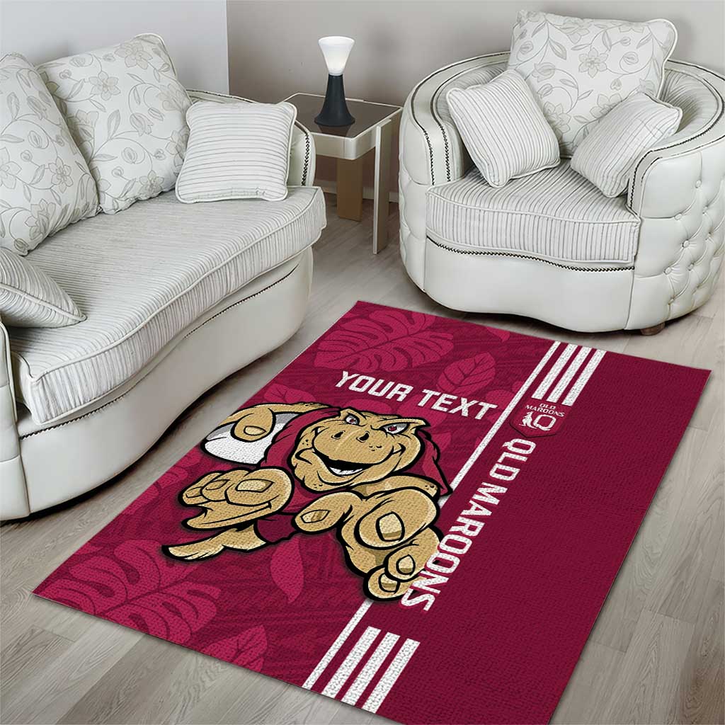 Custom QLD Maroons Rugby Area Rug Cane Toads Polynesian Pattern Tropical Vibes - Vibe Hoodie Shop