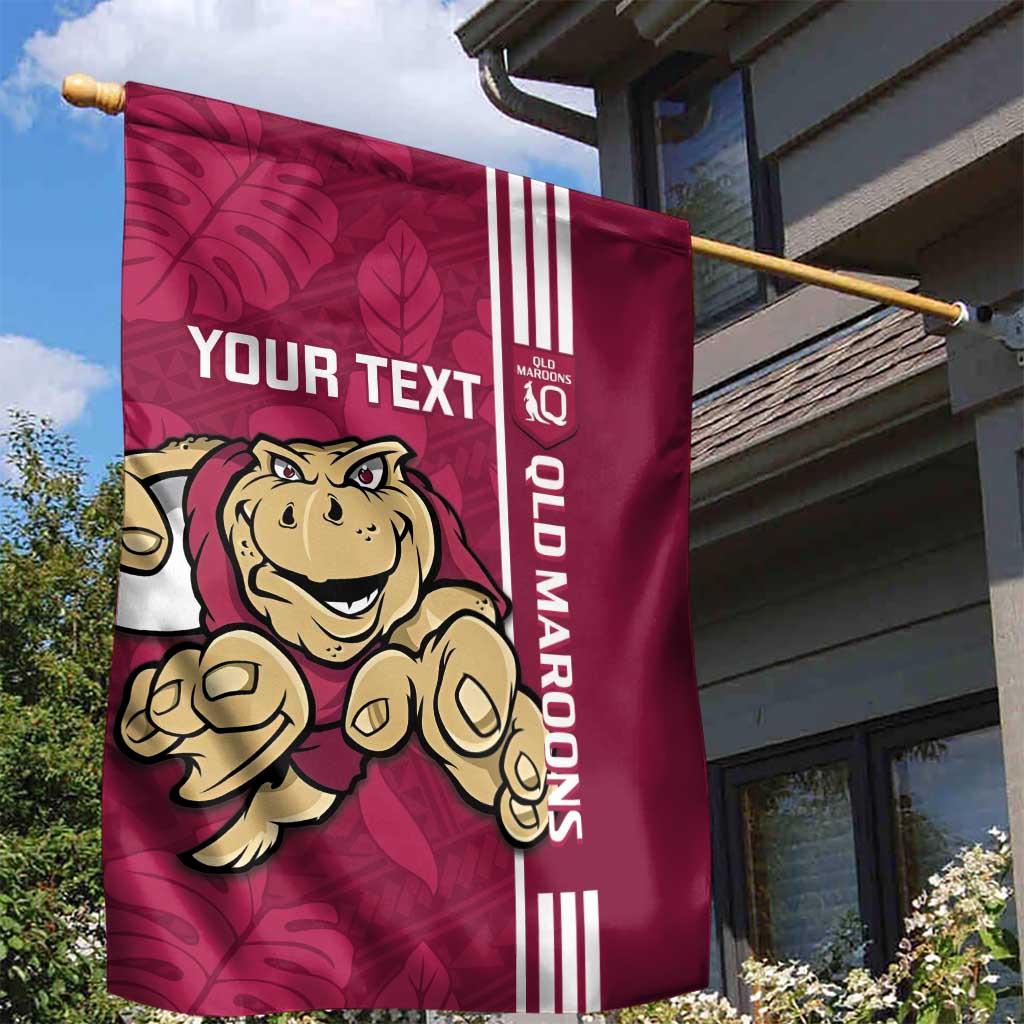 Custom QLD Maroons Rugby Garden Flag Cane Toads Polynesian Pattern Tropical Vibes - Vibe Hoodie Shop