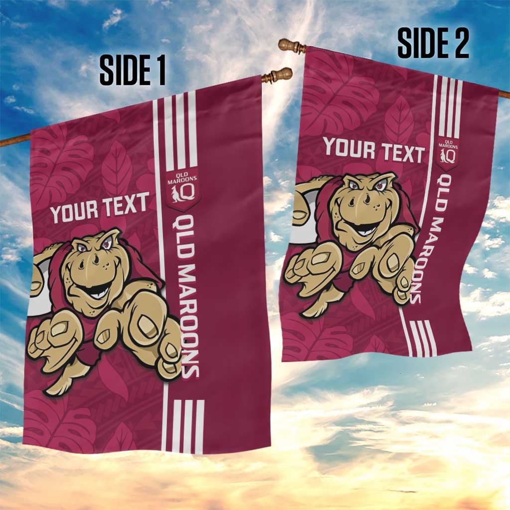 Custom QLD Maroons Rugby Garden Flag Cane Toads Polynesian Pattern Tropical Vibes - Vibe Hoodie Shop