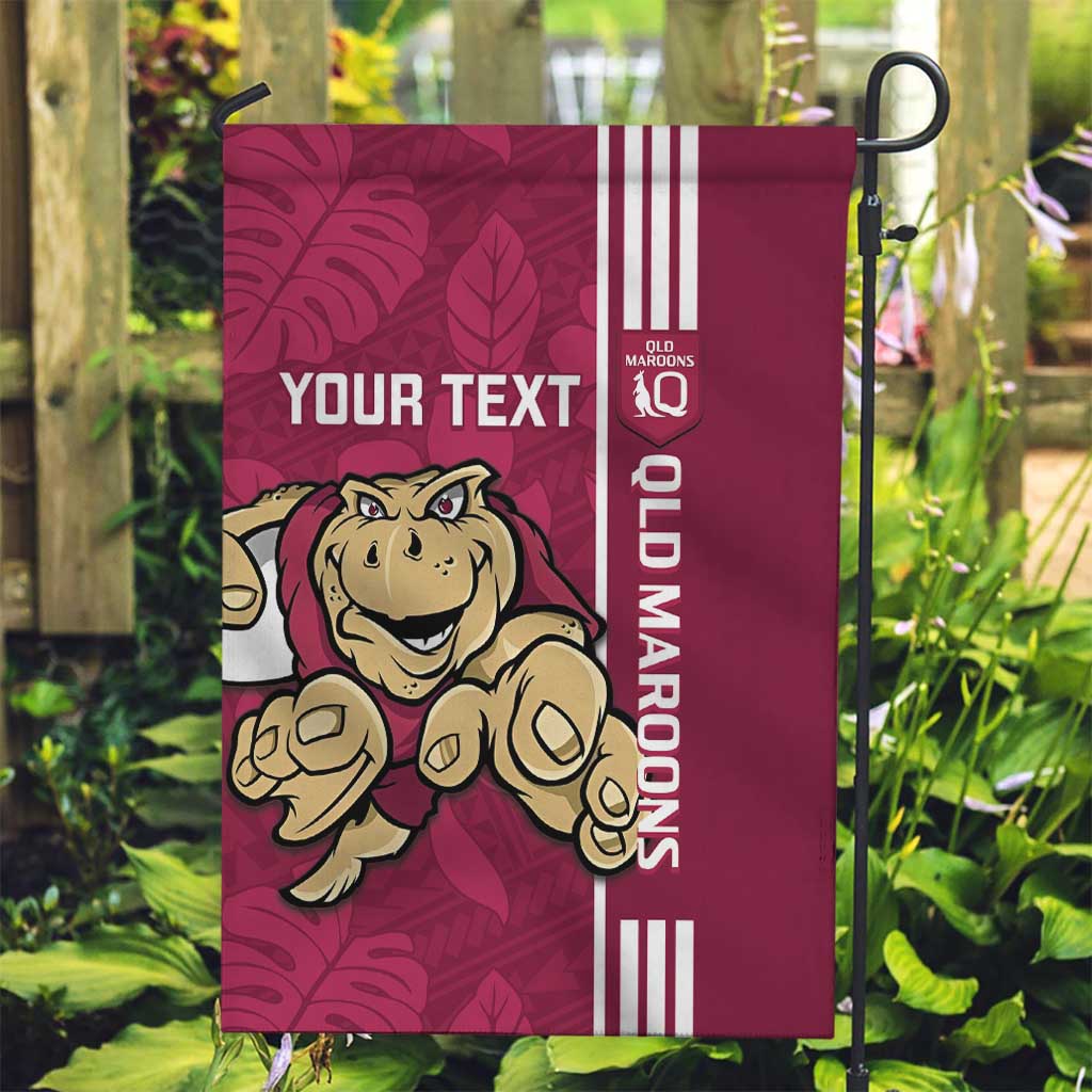 Custom QLD Maroons Rugby Garden Flag Cane Toads Polynesian Pattern Tropical Vibes - Vibe Hoodie Shop