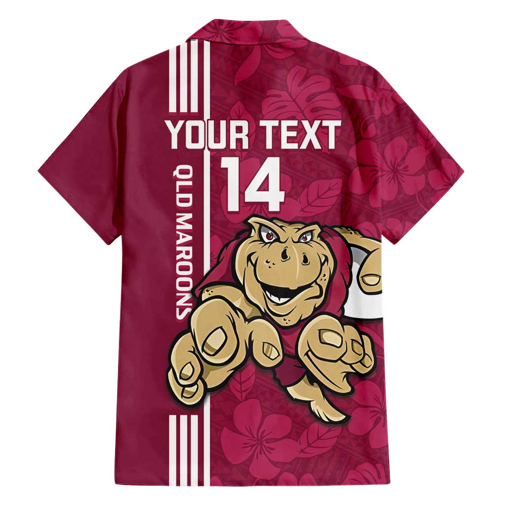 Custom QLD Maroons Rugby Hawaiian Shirt Cane Toads Polynesian Pattern Tropical Vibes - Vibe Hoodie Shop