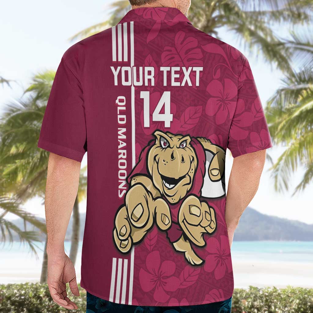 Custom QLD Maroons Rugby Hawaiian Shirt Cane Toads Polynesian Pattern Tropical Vibes - Vibe Hoodie Shop