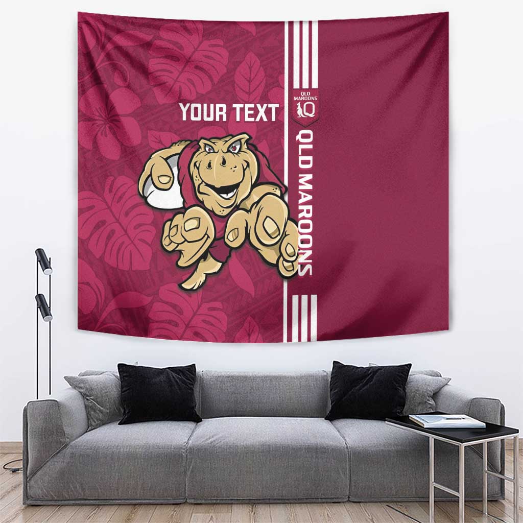 Custom QLD Maroons Rugby Tapestry Cane Toads Polynesian Pattern Tropical Vibes - Vibe Hoodie Shop