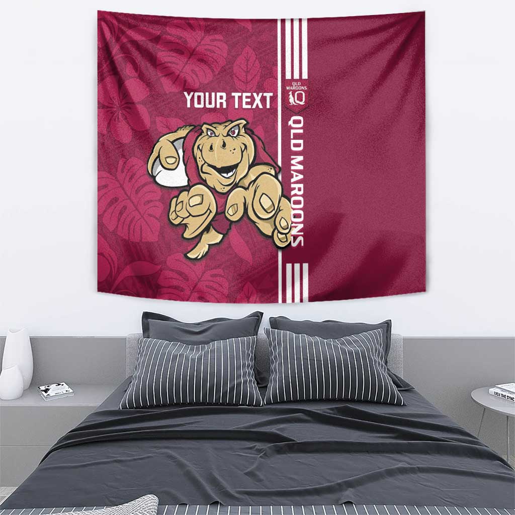 Custom QLD Maroons Rugby Tapestry Cane Toads Polynesian Pattern Tropical Vibes - Vibe Hoodie Shop