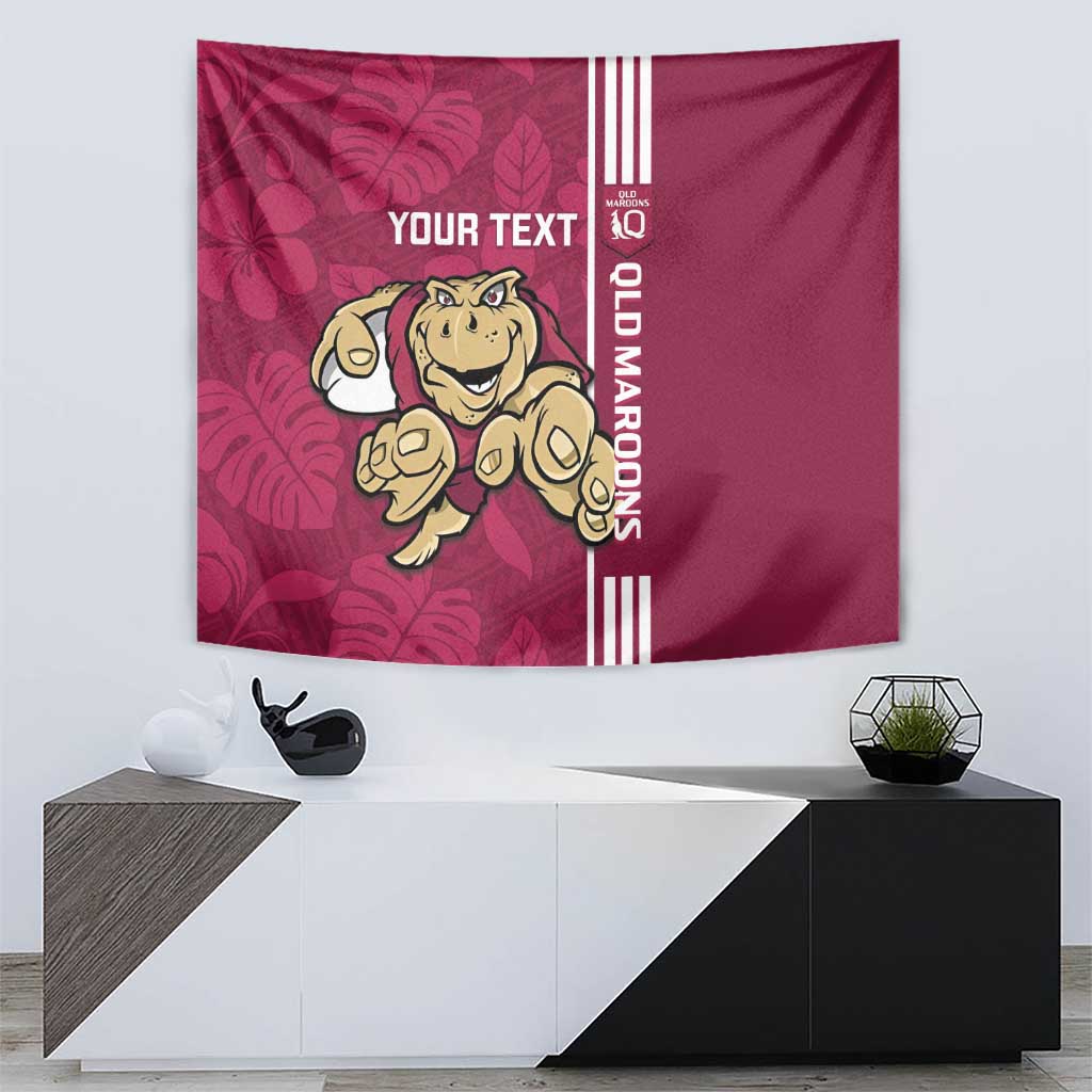 Custom QLD Maroons Rugby Tapestry Cane Toads Polynesian Pattern Tropical Vibes - Vibe Hoodie Shop