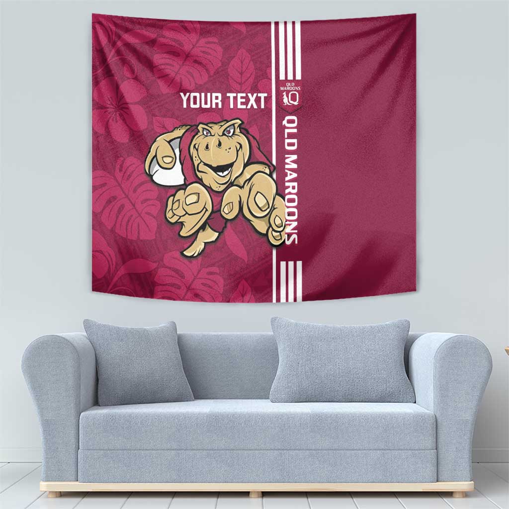 Custom QLD Maroons Rugby Tapestry Cane Toads Polynesian Pattern Tropical Vibes - Vibe Hoodie Shop