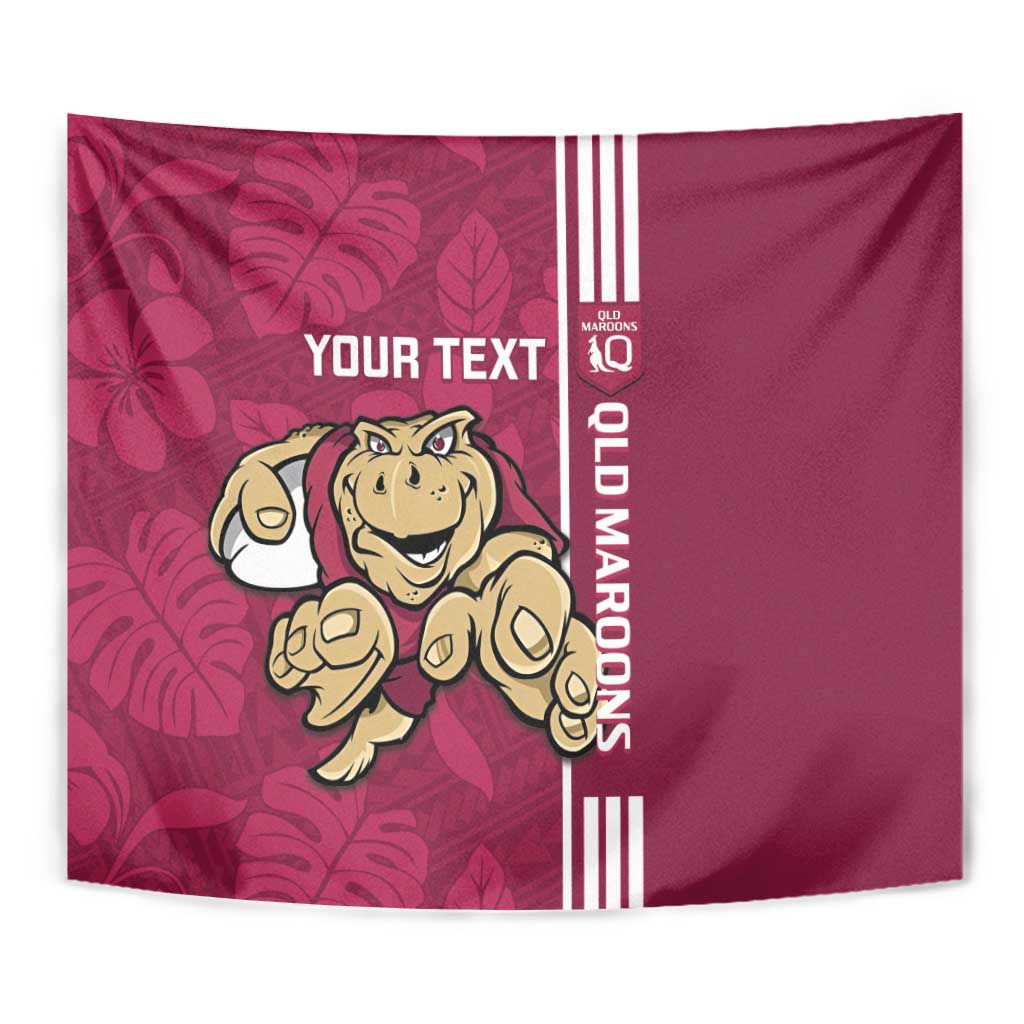 Custom QLD Maroons Rugby Tapestry Cane Toads Polynesian Pattern Tropical Vibes - Vibe Hoodie Shop