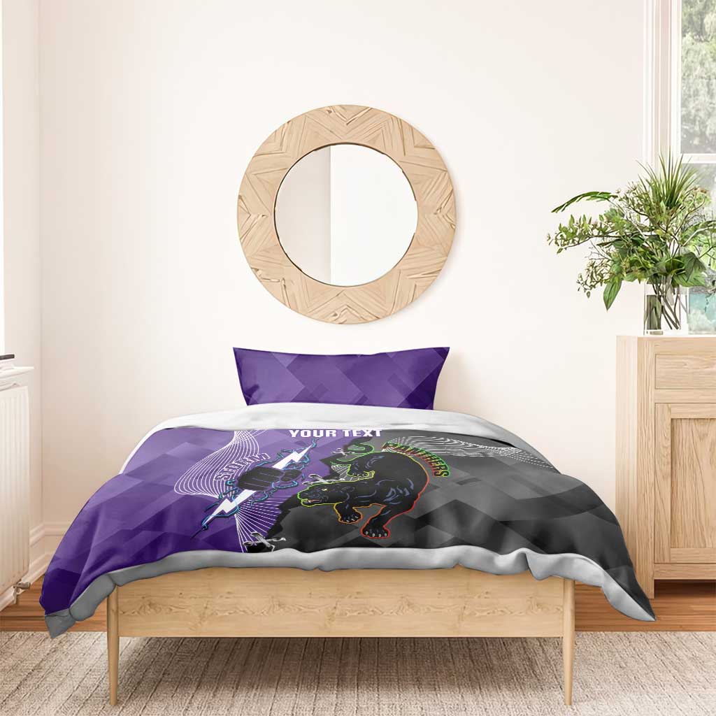 Personalised Storm And Panthers Rugby 2024 Bedding Set Go Champions Grand Final Dynamic Style - Vibe Hoodie Shop