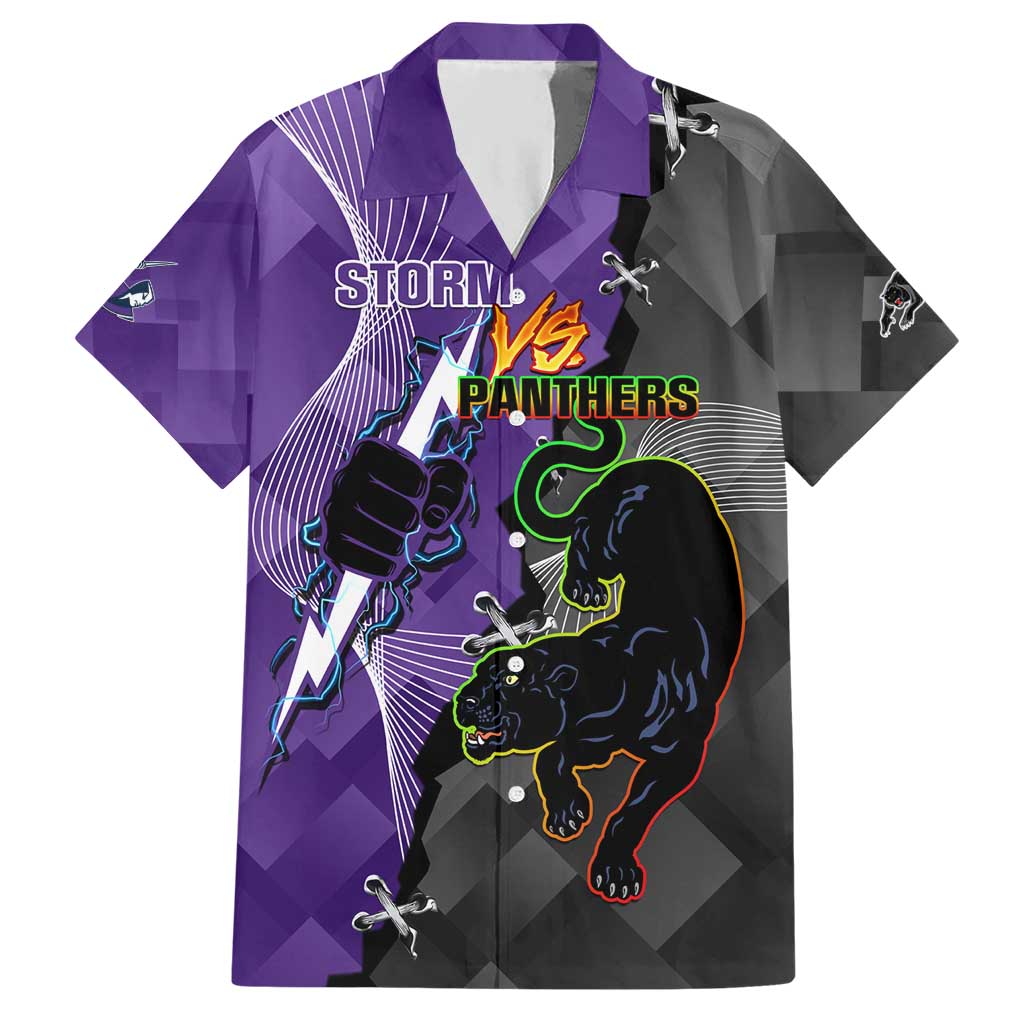 Personalised Storm And Panthers Rugby 2024 Hawaiian Shirt Go Champions Grand Final Dynamic Style - Vibe Hoodie Shop