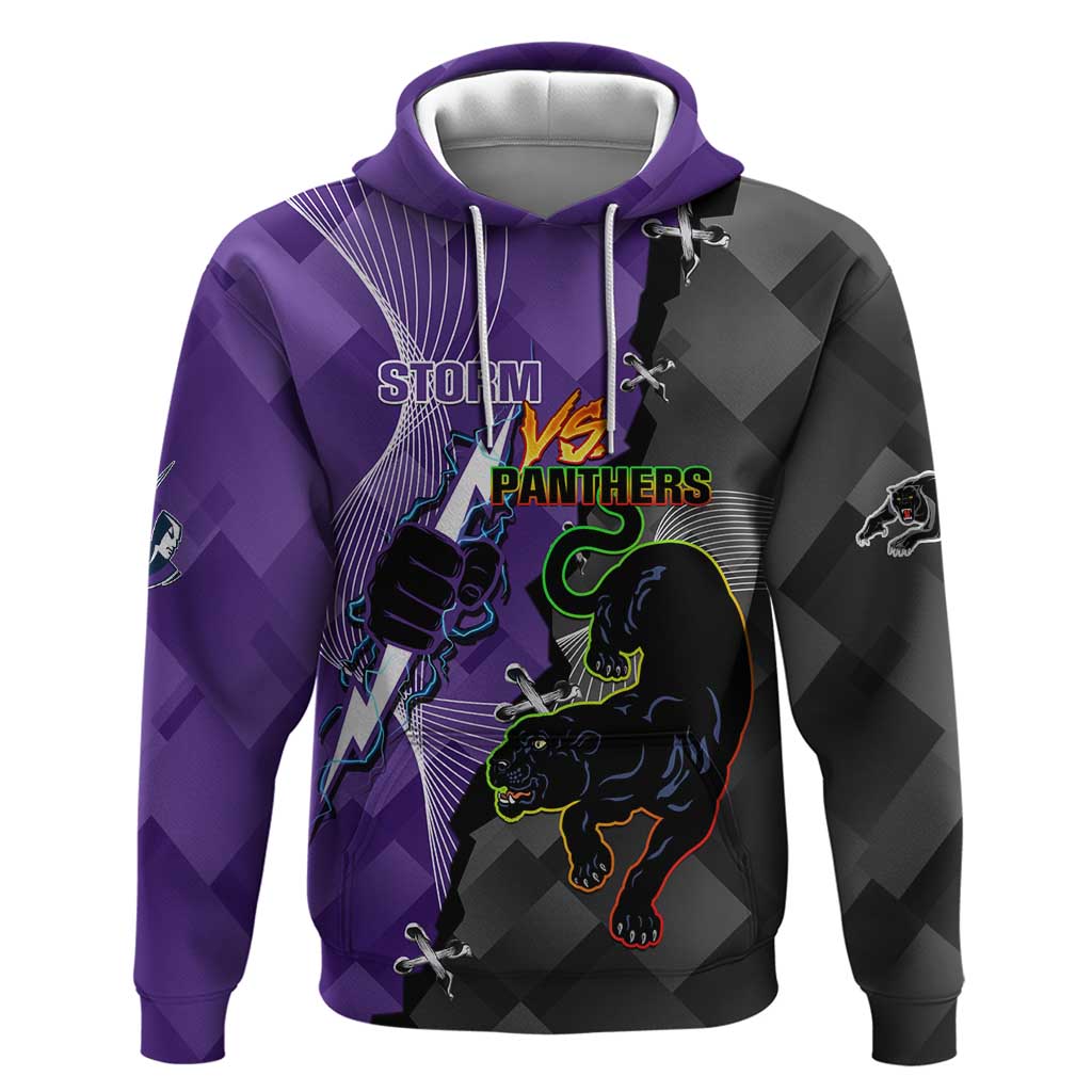 Personalised Storm And Panthers Rugby 2024 Hoodie Go Champions Grand Final Dynamic Style - Vibe Hoodie Shop