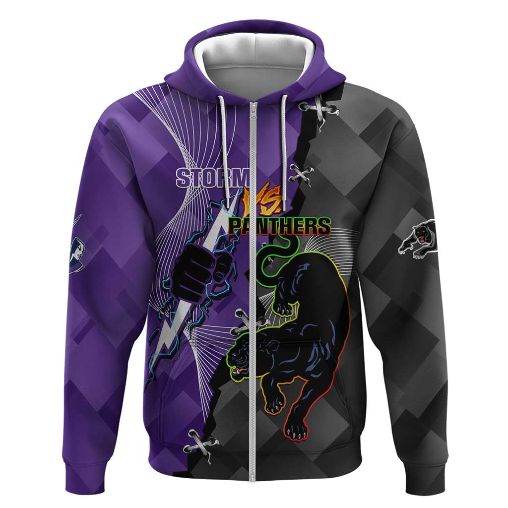 Personalised Storm And Panthers Rugby 2024 Hoodie Go Champions Grand Final Dynamic Style - Vibe Hoodie Shop