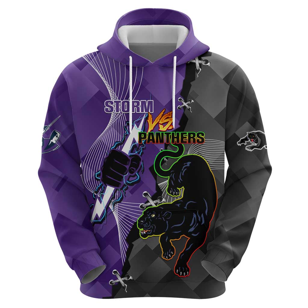 Personalised Storm And Panthers Rugby 2024 Hoodie Go Champions Grand Final Dynamic Style - Vibe Hoodie Shop