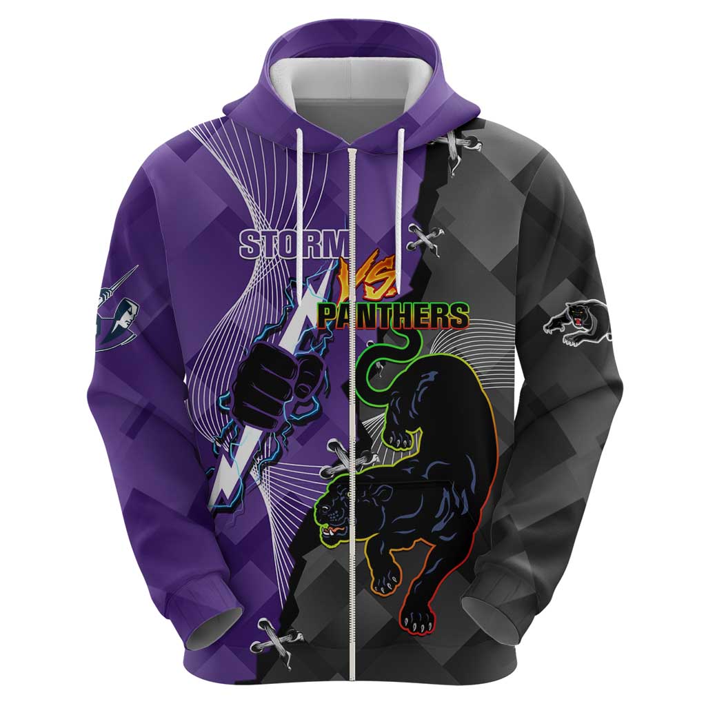 Personalised Storm And Panthers Rugby 2024 Hoodie Go Champions Grand Final Dynamic Style - Vibe Hoodie Shop