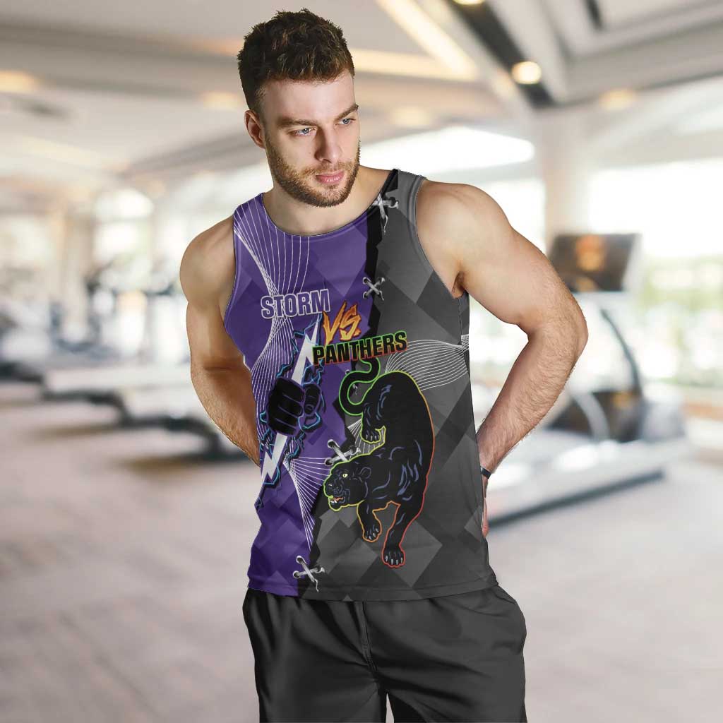 Personalised Storm And Panthers Rugby 2024 Men Tank Top Go Champions Grand Final Dynamic Style - Vibe Hoodie Shop