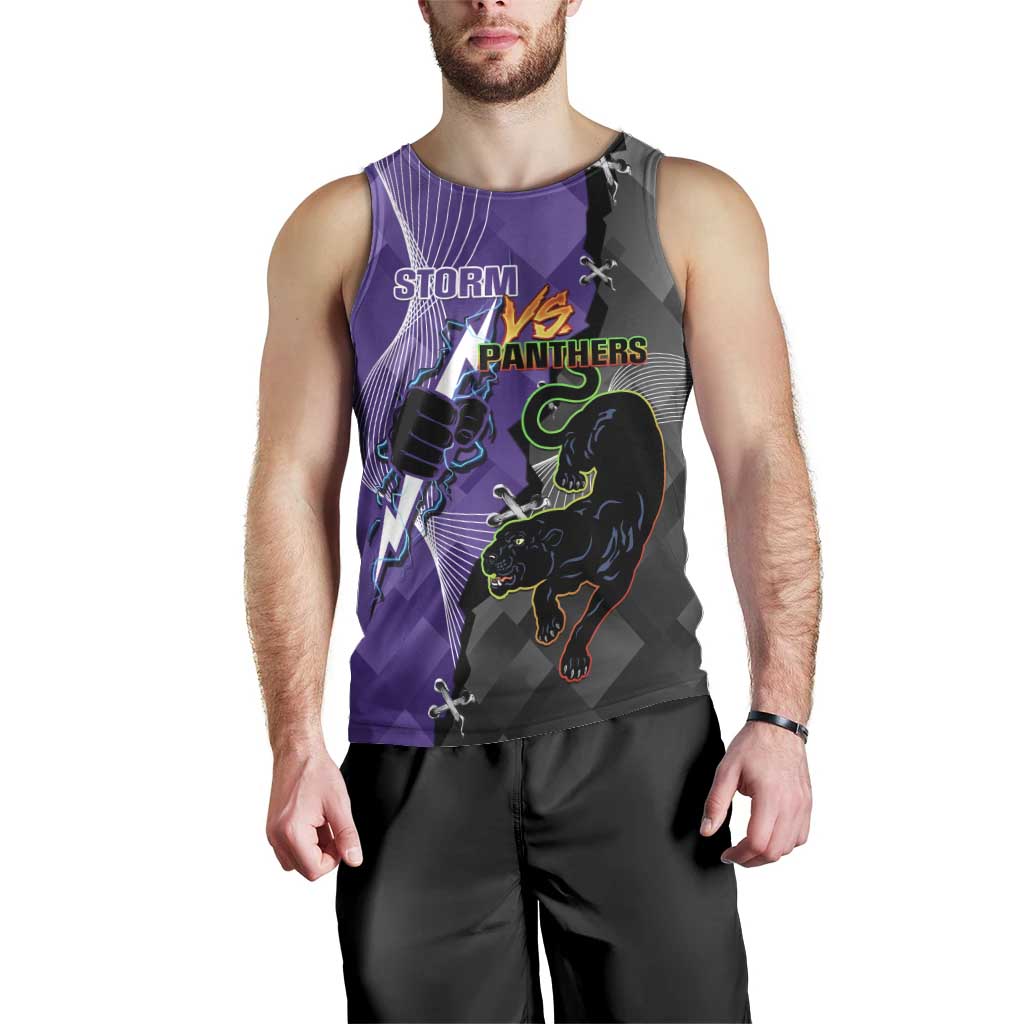 Personalised Storm And Panthers Rugby 2024 Men Tank Top Go Champions Grand Final Dynamic Style - Vibe Hoodie Shop