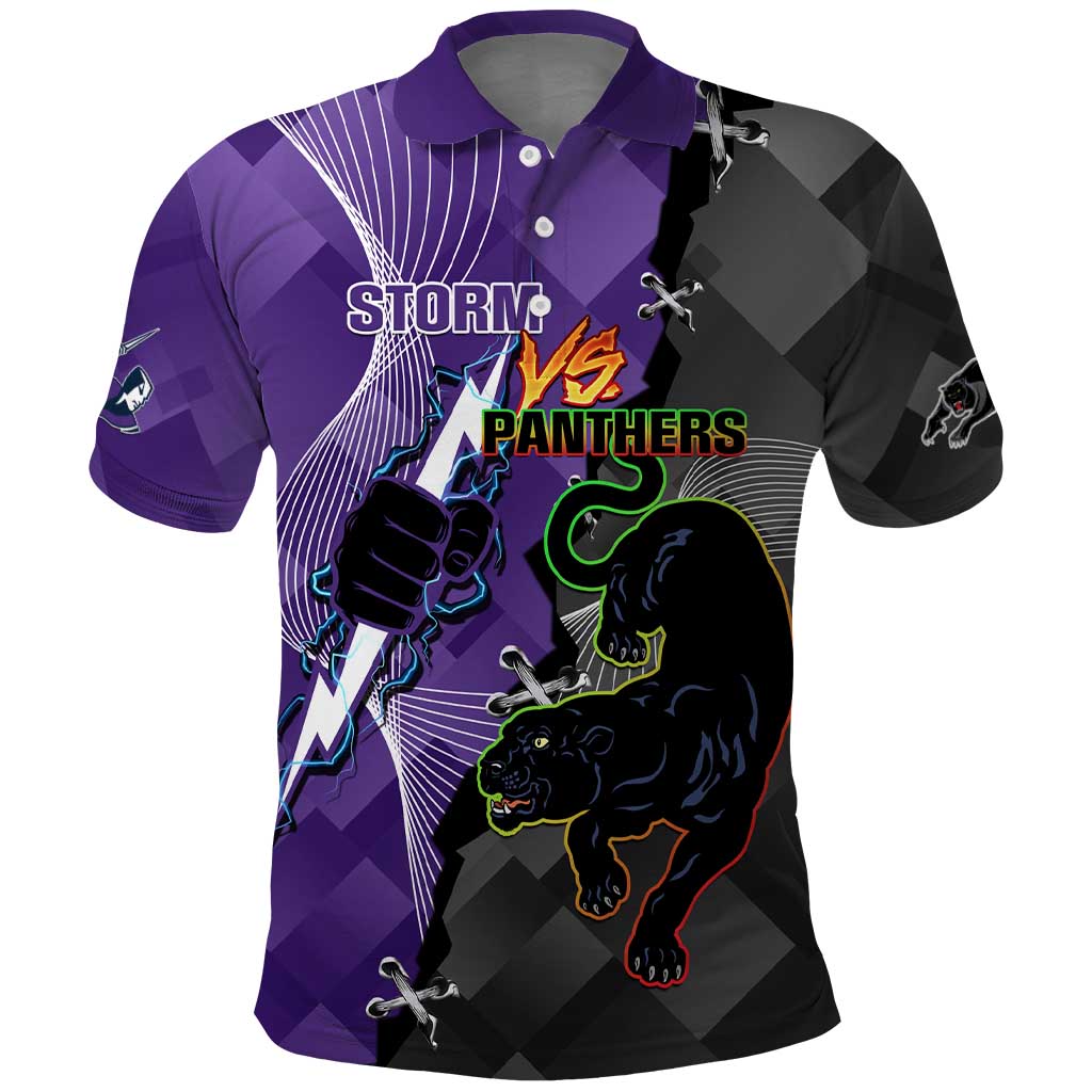 Personalised Storm And Panthers Rugby 2024 Polo Shirt Go Champions Grand Final Dynamic Style - Vibe Hoodie Shop