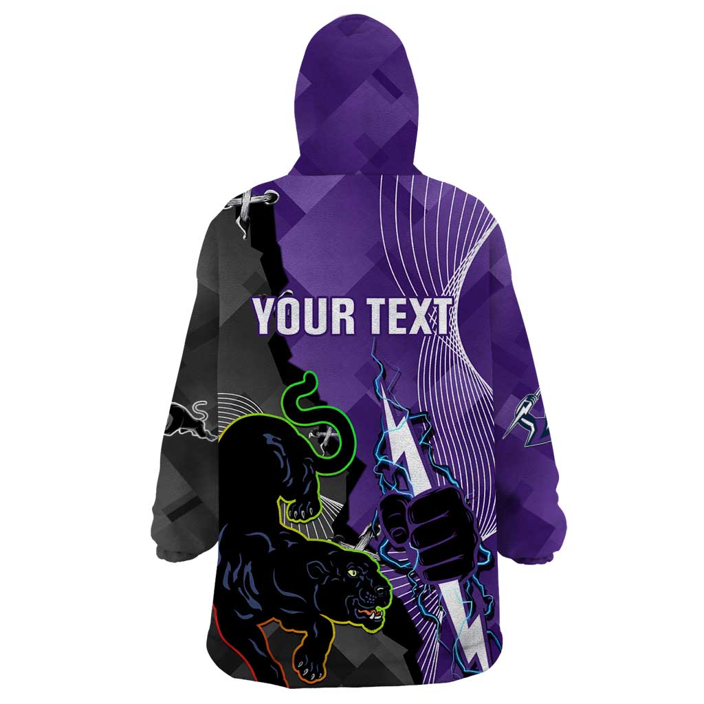 Personalised Storm And Panthers Rugby 2024 Wearable Blanket Hoodie Go Champions Grand Final Dynamic Style - Vibe Hoodie Shop