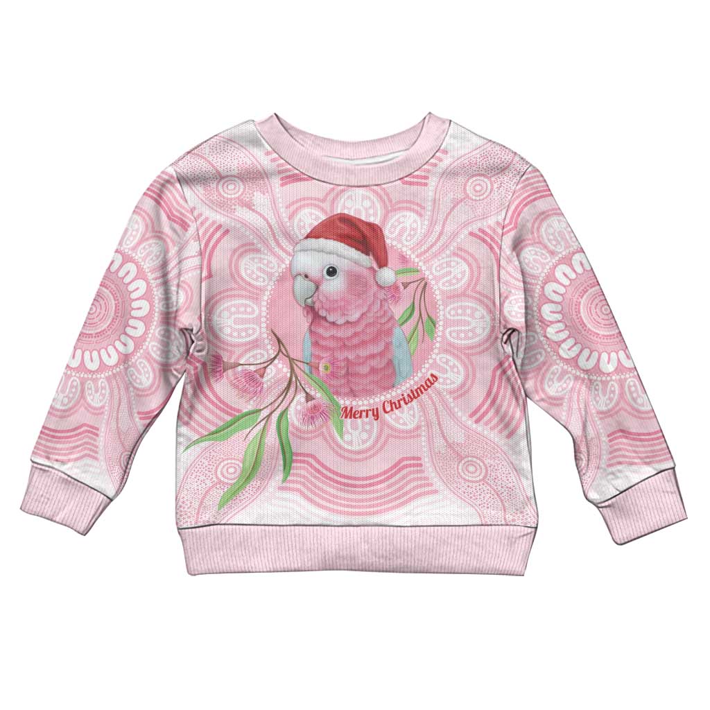 Funny Pink Galah Australia Christmas Kid Ugly Christmas Sweater Eucalyptus Blossoms Aboriginal Art - Vibe Hoodie